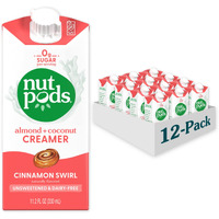 Nutpods Cinnamon Swirl Coffee Creamer - Unsweetened Non Dairy Creamer Made From Almonds And Coconuts - Keto Creamer, Whole30, Gluten Free, Non-Gmo, Vegan, Sugar Free, Kosher (12-Pack)