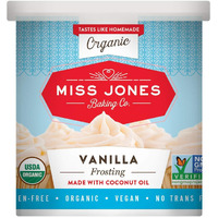 Miss Jones Baking Organic Buttercream Frosting, Perfect For Icing And Decorating, Vegan-Friendly: Vanilla (Pack Of 3)