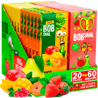 Snacks Variety Pack For Kids Adults - 60 Bulk Healthy Fruit Roll Up Individual Packs Of 3 For Kids Adults With Natural Strawberries Mango Raspberries Pear Gluten-Free Vegan Low Carb Fruit Bar No Sugar