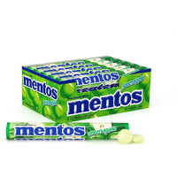 Mentos Chewy Mint Candy Roll, Green Apple, Bulk, Party, Non Melting, 1.32 Ounce/14 Pieces (Pack Of 15)