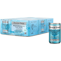 Fever Tree Mediterranean Tonic Water - Premium Mixer - Refreshing Beverage For Cocktails & Mocktails. Naturally Sourced Ingredients, No Artificial Sweeteners Or Colors - 150 Ml Cans - Pack Of 24