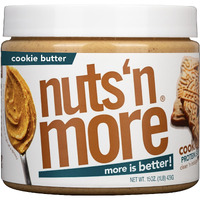 Nuts N More Cookie Butter Peanut Butter Spread, Added Protein All Natural Snack, Low Carb, Low Sugar, Gluten Free, Non-Gmo, High Protein Flavored Nut Butter (15 Oz Jar)