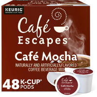 Cafe Escapes, Cafe Mocha Coffee Beverage, Single-Serve Keurig K-Cup Pods, 48 Count (2 Boxes Of 24 Pods)