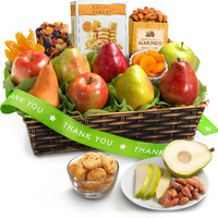 Golden State Fruit Thank You Fruit Basket With Cheese And Nuts