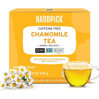 Handpick, Chamomile Tea Bags (100 Count) Caffeine Free, Eco-Conscious Tea Bags | Premium Natural Chamomile Flower Herbal Tea