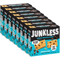 Junkless Chocolate Chip Chewy Granola Bars - Less Sugar, Great Tasting, Wholesome Snacks - Bulk Granola Bars - 1.1 Oz. Bars, 8 Boxes