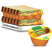 Mott's Mango Peach Applesauce, 4 Oz Cups, 72 Count (12 Packs Of 6), No Artificial Flavors, Good Source Of Vitamin C, Nutritious Option For The Whole Family