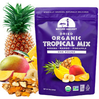 Mavuno Harvest Tropical Mix Dried Fruit Snack | Unsweetened Organic Mixed Dried Fruit | Gluten Free Healthy Snacks For Kids And Adults | No Sugar Added, Vegan, Non Gmo | 1 Pound Resealable Bag