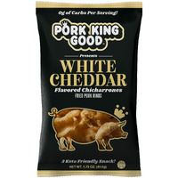 Pork King Good Pork Rinds (Chicharrones) (White Cheddar, 4 Pack)