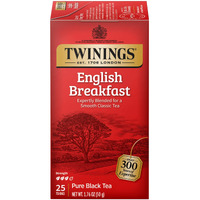 Twinings English Breakfast Individually Wrapped Tea Bags, 25 Count (Pack Of 6), Caffeinated, Flavourful, Robust Black Tea, Enjoy Hot Or Iced