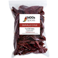 8Oz Guajillo Stemless Chile, Whole Dried Red Chile Mexican Peppers, Chiles Descolados, Versatile Mexican Ingredients For Mexican Salsa, Dried Mexico Chiles For Tasty Cooking Recipes By 1400S Spices