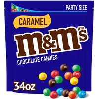 M&M's Caramel Milk Chocolate Candy Bulk Pack, Party Size, 34 Oz Bag