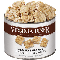 Virginia Diner - Gourmet Old Fashioned Peanut Squares 18Oz Can Of Peanut Candy With Virginia Peanuts For Snacking Sharing Or Gifting