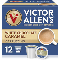 Victor Allen's Coffee White Chocolate Caramel Flavored Cappuccino Mix, 12 Count, Single Serve Coffee Pods For Keurig K-Cup Brewers