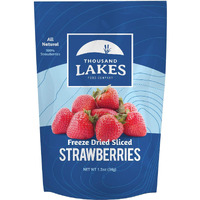 Thousand Lakes Freeze Dried Fruit - Strawberries 1.2 Ounces | No Sugar Added | 100% Sliced Strawberries