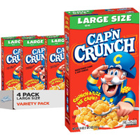 Capn Crunch Cereal, Original, Boxes, 18 Oz, Pack Of 4