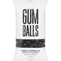Candy Envy - Black 1"" Gumballs - 2Lb Bag - New & Improved Flavor - Approximately 113 Gumballs Per Bag - North American Made & Kosher Certified
