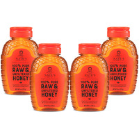 Nate's 100% Pure, Raw & Unfiltered Honey, Award-Winning Taste - 8 Oz Squeeze Bottle (4 Pack)