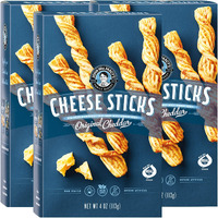 John Wm. Macy's Cheesesticks | Original Cheddar | Twice Baked Sourdough Crackers Made With 100% Real Aged Cheese, Non Gmo, Nothing Artificial | 4 Oz. (3 Pack)
