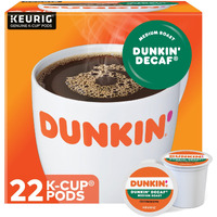 Dunkin' Decaf Medium Roast Coffee, 22 Keurig K-Cup Pods
