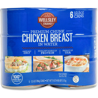 Wellsley Farms White Premium Chunk Chicken Breast In Water, 12.5 Ounce, 6 Count