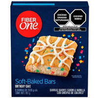 Fiber One 70 Calorie Soft-Baked Bars, Birthday Cake, Snack Bars, 18 Ct