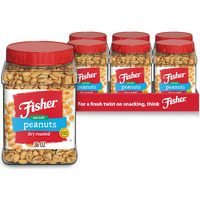 Fisher Snack Sea Salt Dry Roasted Peanuts, 36 Ounces (Pack Of 6), No Artificial Colors Or Flavors, 100% Recyclable