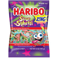 Haribo Gummi Candy, Z!Ng Sour Sghetti, 5 Oz. Bag (Pack Of 12)