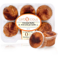 Low Carb Cinnamon Muffins [6-Pack] By Carb-O-Licious- Delicious Keto Muffins With Only 3 Net Carbs Each- Sugar Free Healthy Snack With Almond Flour- Best Tasting Low-Carb Diet Treat Ever!