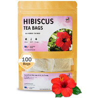 Teadreamtea Hibiscus Tea Bags | 100 Bleach-Free Tea Bags | Caffeine Free | Dried Hibiscus Flowers | Hibiscus Flower Tea | Dried Flower Tea | Brew Hot Or Iced |Herbal Hibiscus Tea