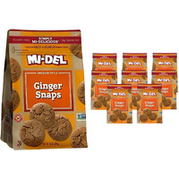 Mi-Del Ginger Snaps - Crunchy Ginger Cookies Made With Real Ginger - Swedish Ginger Snaps Cookies Old Fashioned - Non-Gmo Certified, 0G Trans Fat, Healthy Cookies (Pack Of 8)