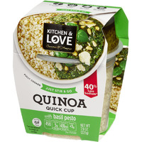 Kitchen & Love Basil Pesto Quinoa Quick Meal 6-Pack | Gluten-Free, Ready-To-Eat, No Refrigeration Required