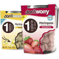 Don'T Worry Meringue Cookies Keto Friendly | Strawberry & Vanilla | 2 Pack | Only 1 Calorie Per Piece | Healthy Candy, Gluten Free Snacks, Low Carb, Low Sugar, Low Calories