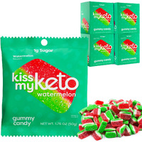 Kiss My Keto Gummies Candy - Low Carb Watermelon Candy Gummy, Keto Snack Pack - Healthy Candy Gummys - Vegan Candy, Keto Gummy Candy - Keto Candy Gummies (24-Pack)