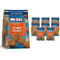 Mi-Del Ginger Snaps Gluten Free - Crunchy Gluten Free Ginger Cookies Made With Real Ginger - Swedish Ginger Snaps Cookies Old Fashioned - Non-Gmo Certified, 0G Trans Fat, Healthy Cookies (Pack Of 8)