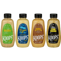 Koops' Best Sellers Mustard Variety Pack - Horseradish, Dijon, Honey Mustard, & Stone Ground - Gluten-Free, Kosher, Made In Usa, From Quality Mustard Seeds - 12 Oz, Pack Of 4