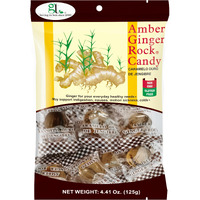 Gt Amber Ginger Rock Candy, 4.41 Ounce Bag (4-Pack)
