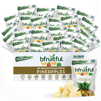 Bfruitful Freeze-Dried Pineapple, Freeze Dried Fresh Fruit Bites, Gluten Free, Vegan, Dairy Free, Kosher, No Sugar Added, Non Gmo, Healthy Snacks For Kids Or Adults, Single-Serve Snack Packs, 24 Pack