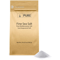 Pure Original Ingredients Fine Sea Salt (2 Lb) Mediterranean Sea Salt, Essential Seasoning, Sun-Evaporated