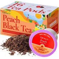 Gya Tea Co Peach Black Tea K Cups For Keurig - Highly Caffeinated Smooth Tea K Cups - Kickstart The Day With Tea Pods For Keurig - Finest Peach Tea K Cup Tea Pods For Keurig 2.0-16 Count Tea Gifts
