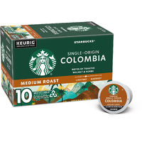 Starbucks K-Cup Coffee Pods, Medium Roast Coffee, Colombia, 100% Arabica, 1 Box (10 Pods)