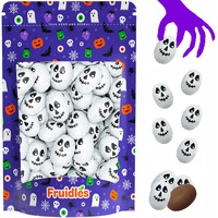 Fruidles Halloween Skulls, Double Crisp, Trick-Or-Treat Party Bag Fillers, Individually Wrapped In Multi-Color Skull Design Foils, Kosher Certified (Half-Pound)