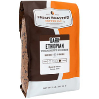 Fresh Roasted Coffee, Dark Ethiopian Yirgacheffe Kochere, 2 Lb (32 Oz), Dark Roast, Ground