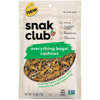 Snak Club Everything Bagel Cashews, 2.5 Ounce (Pack Of 6)