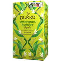 Pukka Herbal Teas Lemongrass And Ginger Caffeine Free, 20 Count