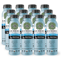 Remedy Organics Blue Essentials 12-Pack | Plant Based Protein Shakes, Ready To Drink | Usda Organic, Gluten Free, Dairy Free, Soy Free