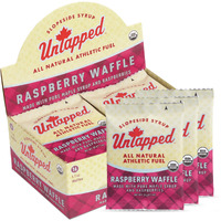 Untapped Organic Raspberry Waffles 1.1 Oz Each, Box Of 16 - Endurance Sports Snacks Sweetened With Real Maple Syrup, Maple Sugar, And Real Raspberries | Vegan & Real Food Waffles| Ideal For Athletic Performance