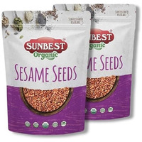 Sunbest Natural Organic Brown Sesame Seeds 32 Oz.(2 Lb) - Usda Organic, Non-Gmo, Vegan, Gluten-Free, Kosher - Fresh & Nutrient-Rich Snack, Topping, Baking - 2-Pack 16 Oz