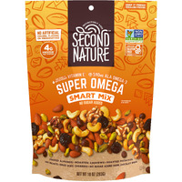 Second Nature Super Omega Smart Mix, Good Source Of Antioxidant Vitamin E, Good Source Of Fiber, No Artificial Colors, Flavors Or Preservatives, Low Sodium, Kosher, Gluten Free & Non-Gmo, 10 Ounce (Pack Of 6)