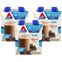 Atkins Dark Chocolate Royale Protein Shake, 15G Protein, Low Glycemic, 2G Net Carb, 1G Sugar, Keto Friendly, 12 Count